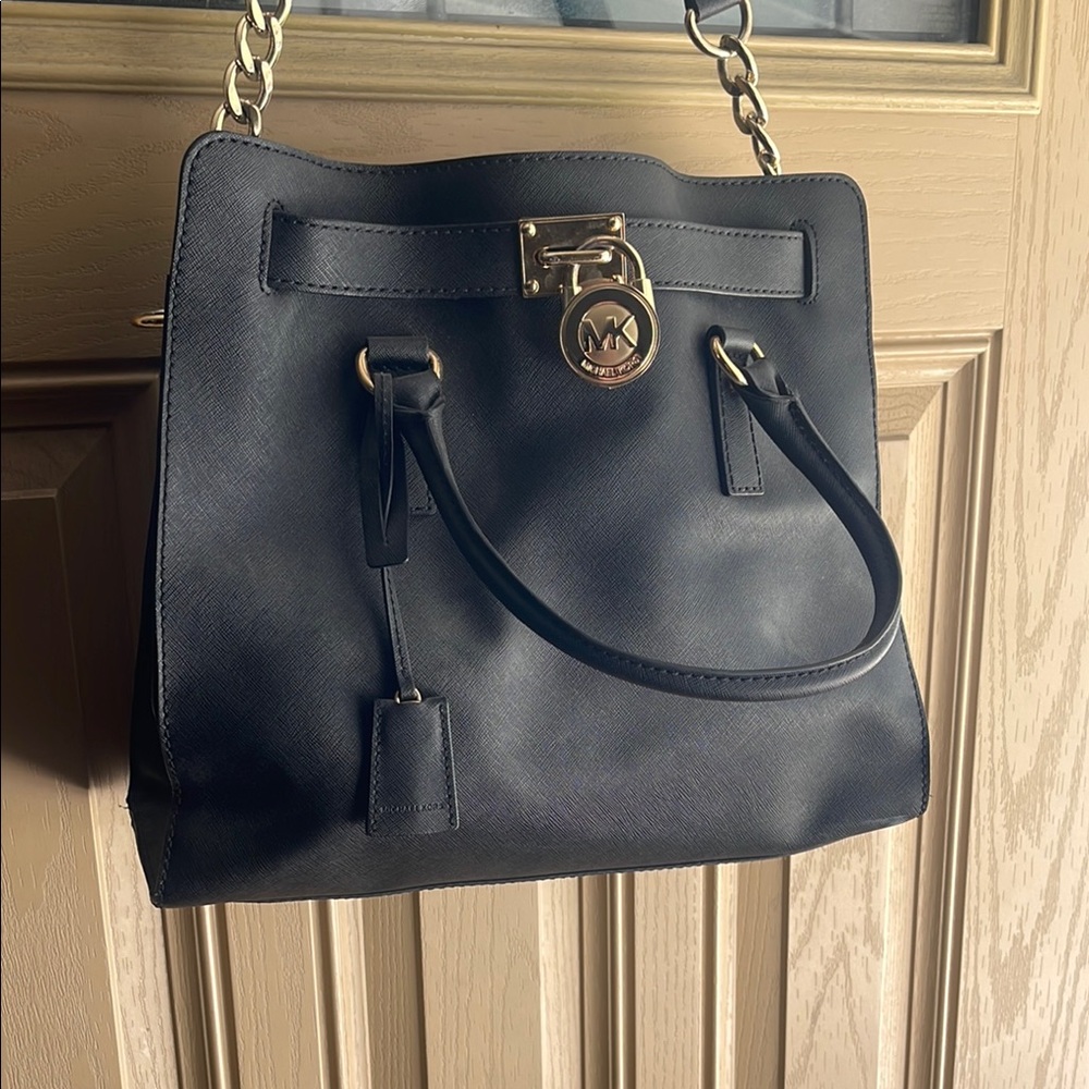 Michael Kors Black Leather Tote Bag